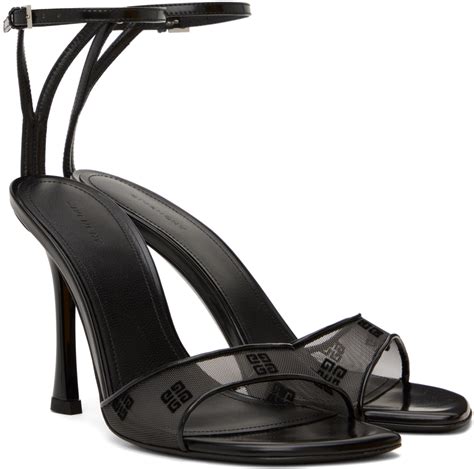 givenchy slides black and white|Givenchy black 4g heeled sandals.